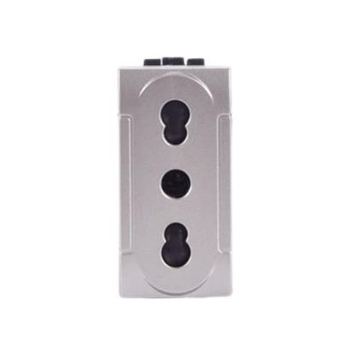 [Presa bivalente 10A/16A INT-LGT argento] 818A